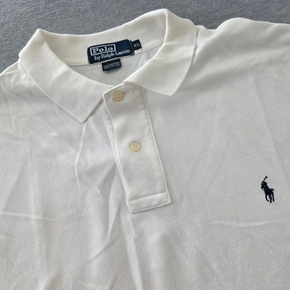 Polo Ralph Lauren Mens XL White LSU Tigers Embroidered Pique Polo Shirt Cotton